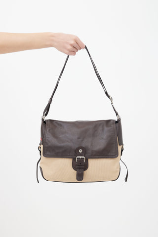 Prada // Sport Beige & Brown Canvas Shoulder Bag – VSP Consignment