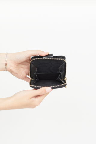 Saint Laurent Black Patent Leather Small Zipper Wallet