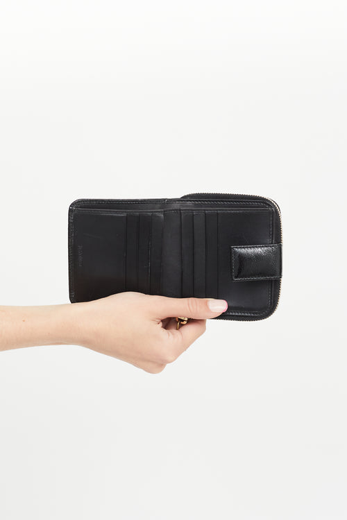 Black Patent Leather Small Zipper Wallet