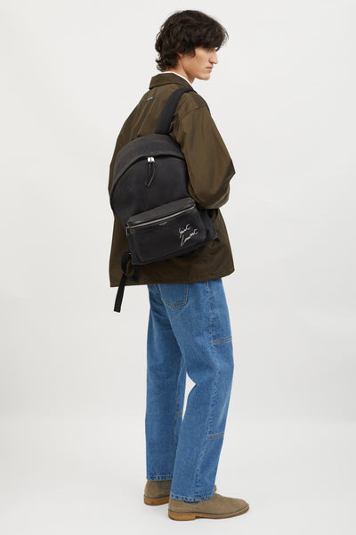 Saint Laurent // Black Canvas Embroidered City Backpack – VSP Consignment