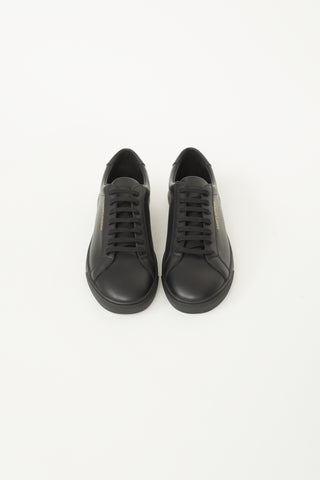 Saint Laurent Black Leather Andy Low-Top Sneaker
