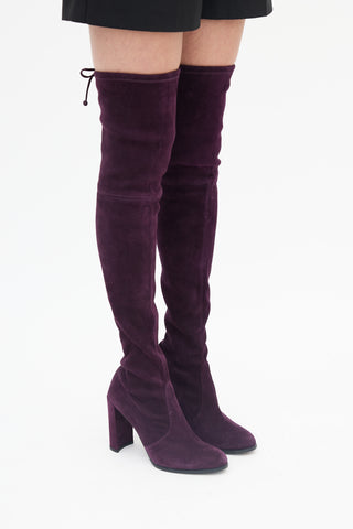 Stuart Weitzman // Purple Suede Highland Over The Knee Boot – VSP