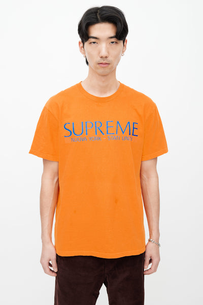 Supreme // Orange & Blue Graphic Letter T-Shirt – VSP Consignment