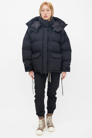 The North Face // x HYKE FW 2019 Black Hooded Puffer Jacket – VSP