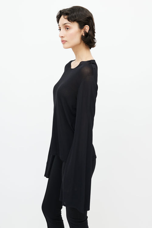 The Row Black Bell Sleeve Sweater