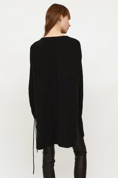 The Row Black Cashmere Knit Sweater