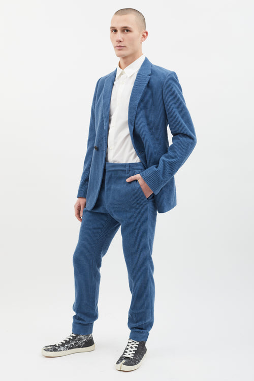 Ermenegildo Zegna Blue Corduroy  Suit