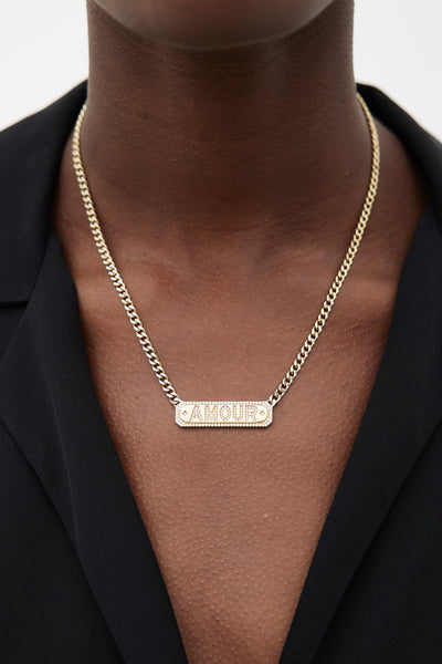 APM Monaco Gold Plated Sterling Silver Amour Plate Chain