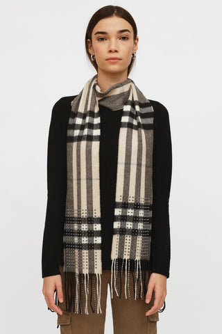 Burberry giant check deals cashmere skinny scarf