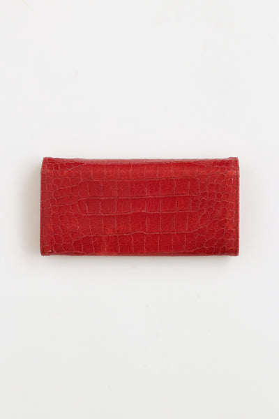 Miu Miu // Pink Embossed Flap Wallet – VSP Consignment