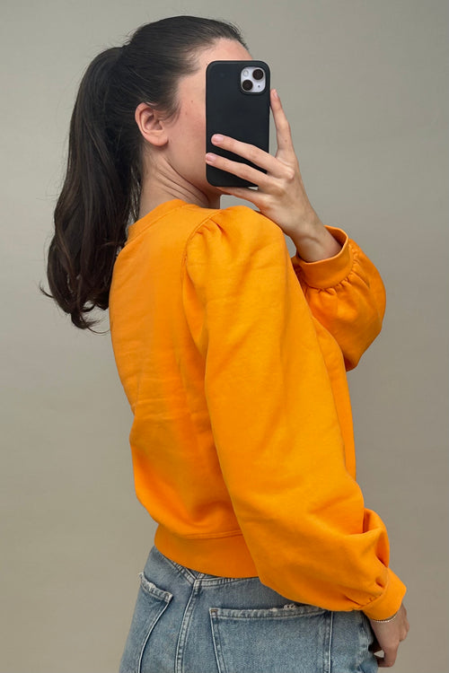 Orange & White Logo Crewneck Sweater