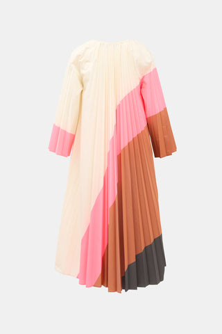 Sofie D'Hoore Pleated Colourblock Midi Dress