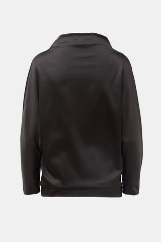 Basia Satin Mock Neck Top