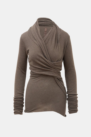Rick Owens Draped Long Sleeve Top