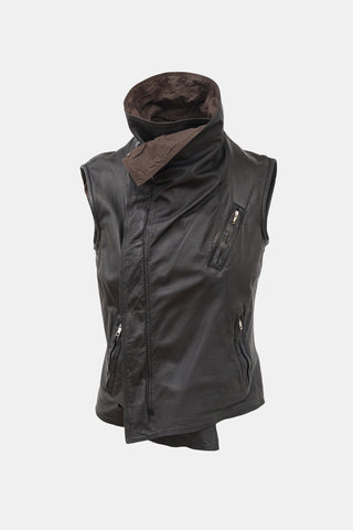 Leather Asymmetric Vest