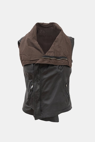 Leather Asymmetric Vest