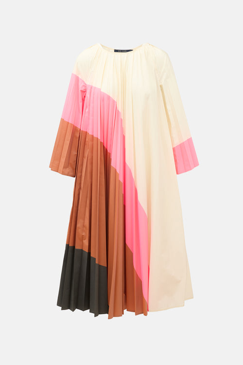 Sofie D'Hoore Pleated Colourblock Midi Dress