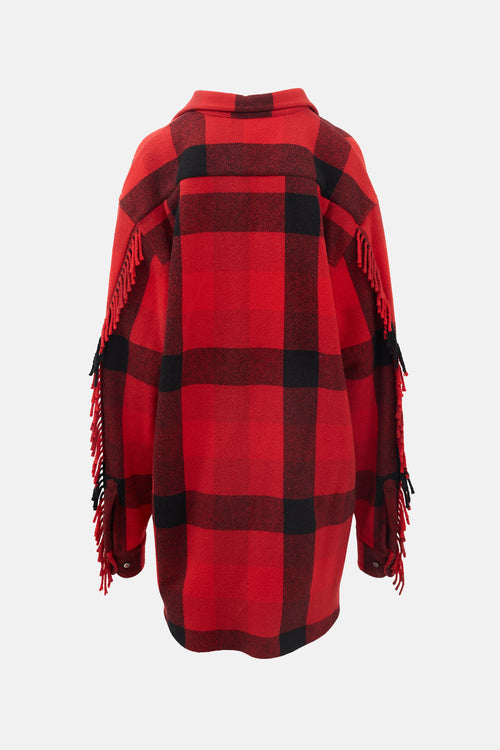 Vetements Wool Fringed Flannel Shirt