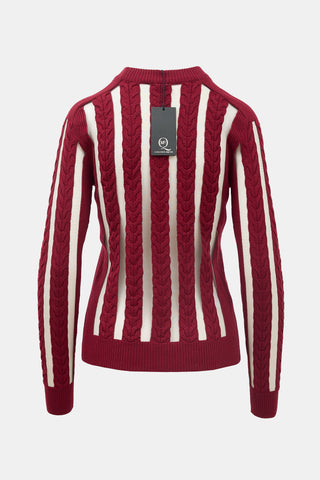 McQ Mesh & Cable Knit Striped Sweater