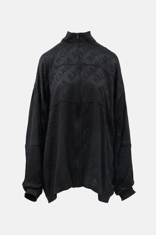 Balenciaga Homewear Silk Zip Up Sweater
