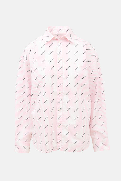 Balenciaga Striped Logo Shirt