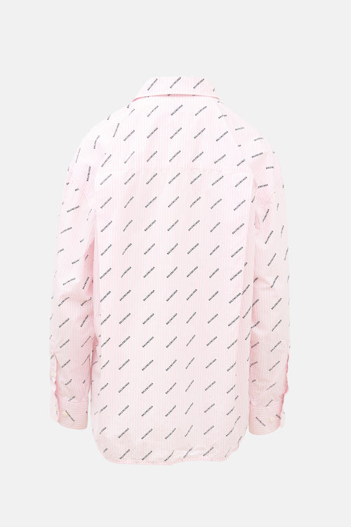 Balenciaga Striped Logo Shirt
