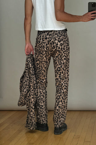 Brown & Black Printed High Rise Straight Jeans