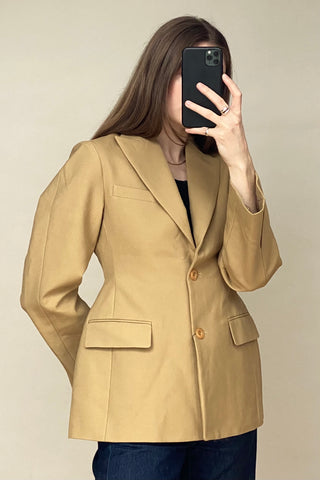 Brown Single Breasted Hourglass Blazer