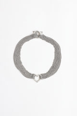 Tiffany & Co. Sterling Silver Multi-Strand Heart Toggle Necklace