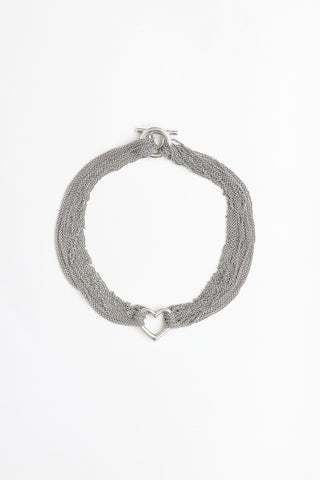 Tiffany & Co. Sterling Silver Multi-Strand Heart Toggle Necklace
