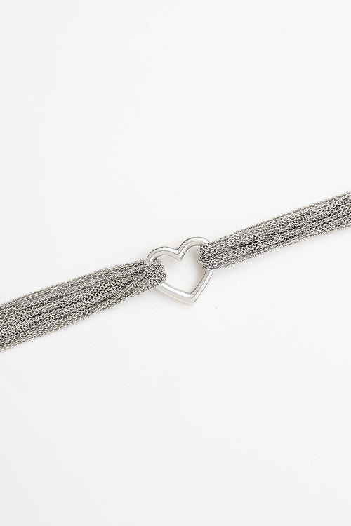 Tiffany & Co. Sterling Silver Multi-Strand Heart Toggle Necklace