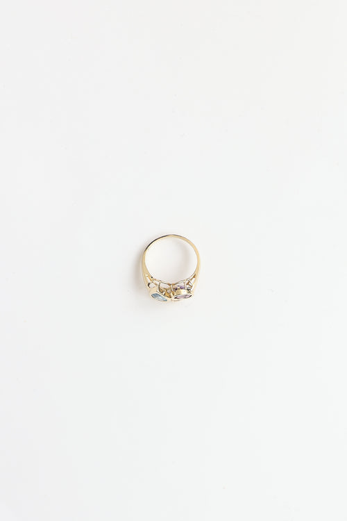 Fine Jewelry 14K Yellow Gold Multi-Stone Cluster Ring