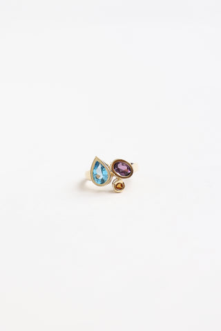 Fine Jewelry 14K Yellow Gold Multi-Stone Cluster Ring