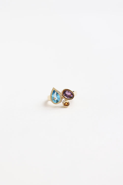 Fine Jewelry 14K Yellow Gold Multi-Stone Cluster Ring