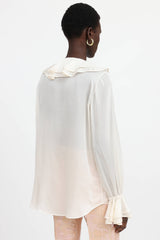 Blumarine Silk Ruffle Top