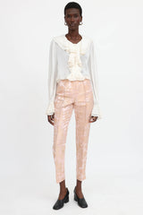 Blumarine Silk Ruffle Top
