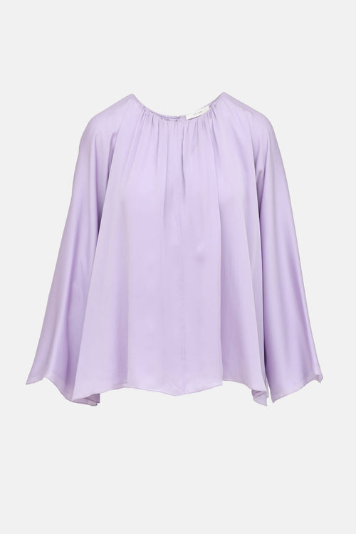 The Row Silk Pleated Top