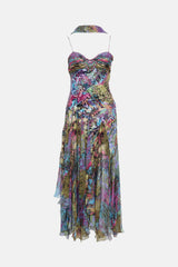 Diane Freis Beaded Ruffle Dress