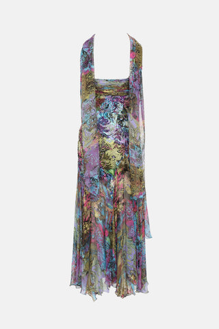 Diane Freis Beaded Ruffle Dress