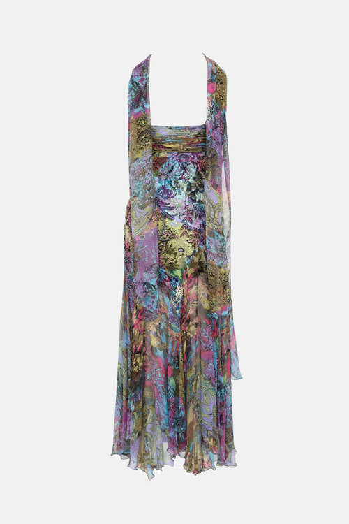 Diane Freis Beaded Ruffle Dress