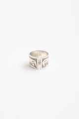 Fine Jewelry Sterling SIlver & Diamond Hand Engraved Band Ring