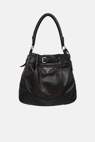 Prada Vitello Belted Shoulder Bag