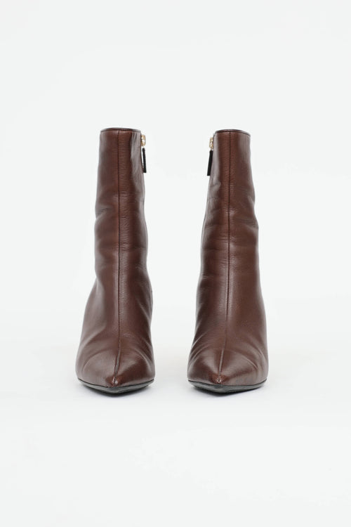 Gucci Leather Pointed Toe Boot