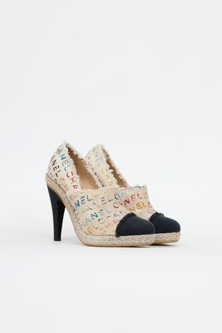 Chanel 2014 Canvas Espadrille Pump