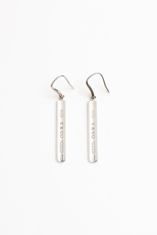Tiffany & Co. Sterling Silver 1837 Bar Earrings