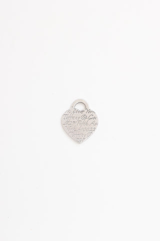 Tiffany & Co. Sterling Silver Heart Tag Notes Pendant