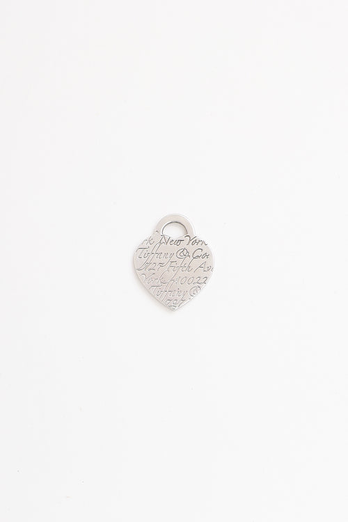 Tiffany & Co. Sterling Silver Heart Tag Notes Pendant