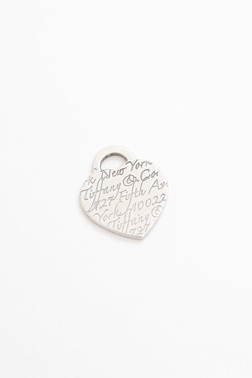 Tiffany & Co. Sterling Silver Heart Tag Notes Pendant