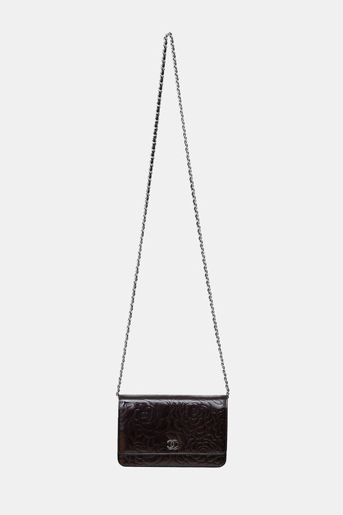 Chanel 2010-2011 Patent Camellia Wallet on Chain
