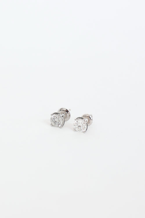 Fine Jewelry 14K White Gold & Diamond Stud Earrings